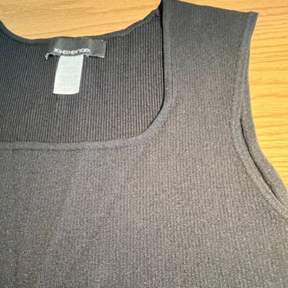 Jones New York Black Rib Knit Tank- Size M - Picture 2 of 5